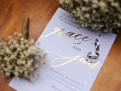 Wedding Invitation (Actual Photo of Foil Pressed Layout)