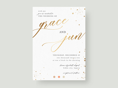 Wedding Invitation Layout for Grace & Jun card design graphic design invitation minimalist modern typography vector wedding