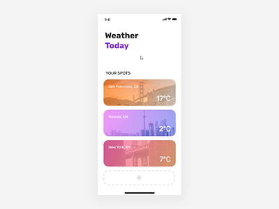 Weather Today adobe animation app design madewithadobexd ui weather xd