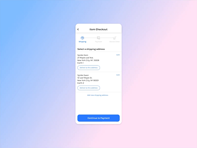 Item Checkout Process | Daily UI animated animation app card checkout credit dailyui design figma interaction mobile motion product design prototype ui ux video