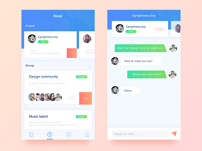 social network blue chat color social network，ui ux