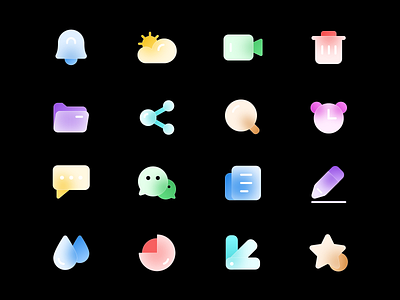 玻璃拟物图标 图标 ui
