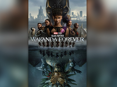 🐯 Black Panther: Wakanda Forever 3d actors animation armor blakc panther characters heroes illustration marvel movie panther pyramids sea shuri stars vfx video editing visual effects wakanda water