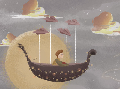 Floating Dreams adobe photoshop freehand drawing illustration