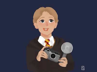 Colin Creevey adobe photoshop adobe photoshop illustration fictional character freehand drawing freehand illustration harry potter illustration movie character