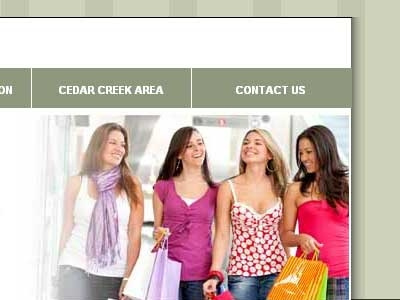 Cedar Creek Mall Homepage green mall retail shopping