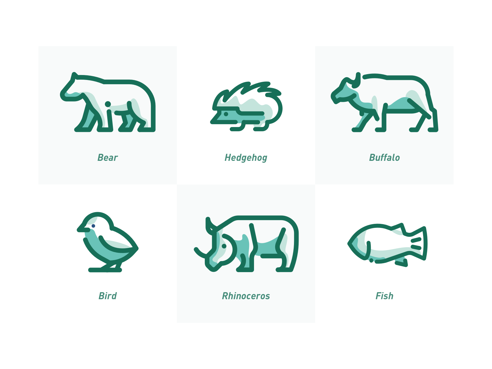 Animal icons ae animation design icon illustrator logo web