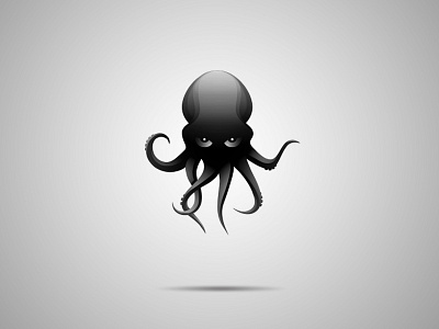 Flexor Octopus (view @X2) animals creature eyes grey illustration logo design octopus