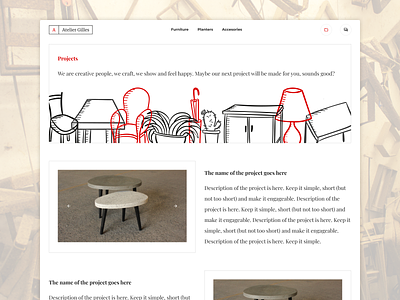Furniture Shop Projects Page clean furniture projects furniture shop gallery minimalist minimalistic website portfolio projects projects page red shop showcase simple simple website ui ux webdesign website white white and black
