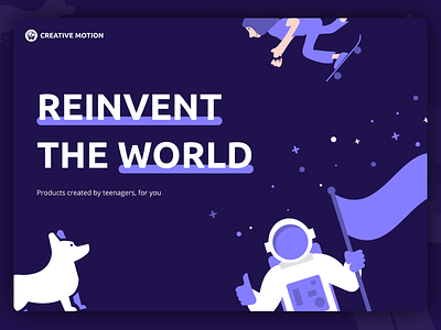 Creative Motion Landing Page agency illustrations landing minimal purple simple ui ux website
