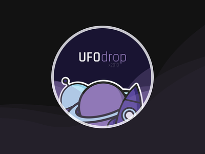 UFOdrop coaster dark flat illustration planet purple rocket sneak-peak space ufo ufodrop