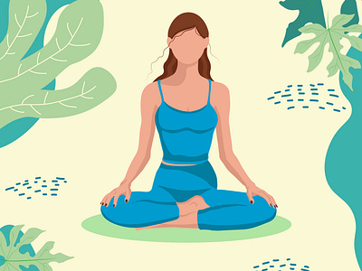 Lotus pose healthy lifestyle calmness design graphic design health illustration the lotus position yoga young girl