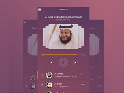 Muroja'ah Apps interface koran mobile design murotal quran ui design ux
