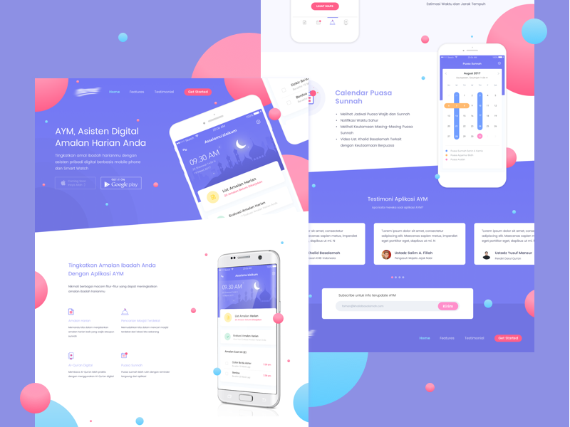 Muslim Assistant Landing Page by Farhan Hadi Priatna on Dribbble