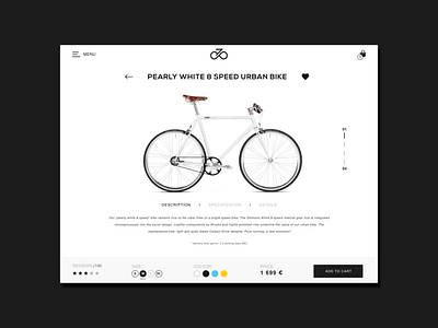 Daily UI #012 - Hint: Design an e-commerce shop bike branding dailyui design e commerce graphicdesign minimalist mock up product page shop ui ui design uiux user experience user interface design ux white