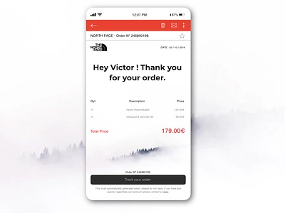 DailyUI017 - Hint: Design an Email Receipt. creative creative design dailyui design designer email graphic graphicdesign minimalist mobile mobileui ui ui design uiux ux