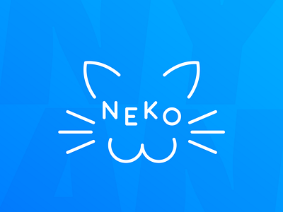 Neko icon logo typography vector