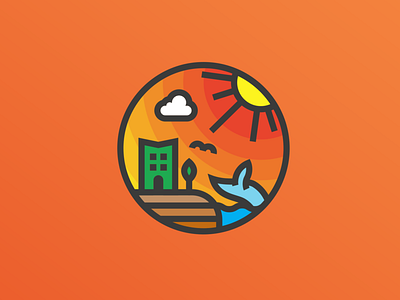 Tourism based logo design flat icon logo vector