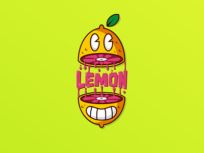 Lemon flat illustration typography vector