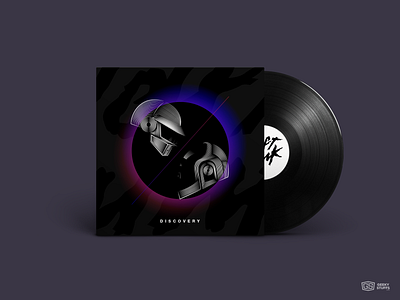 Daft Punk - Discovery vinyl album cover dark design graphicdesign illustration