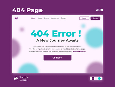404 Error Page dailyui design graphic design productdesign ui uiux ux