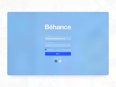 Behance dashboad ui