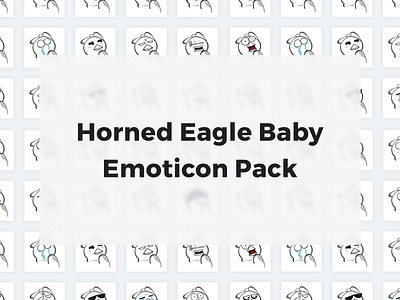 Horned Eagle Baby Emoticon Pack emoticon package illustrator