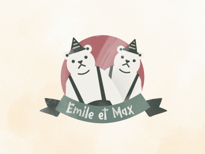 Emile & Max after effects bears cute character motion design ramen noodles twins