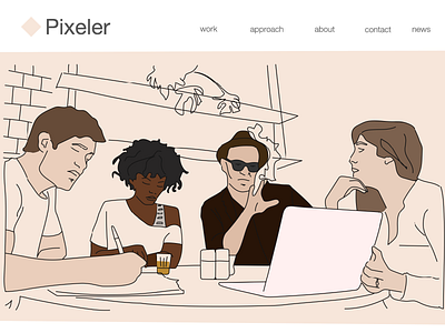 Pixeler illustration landing page ui ux website