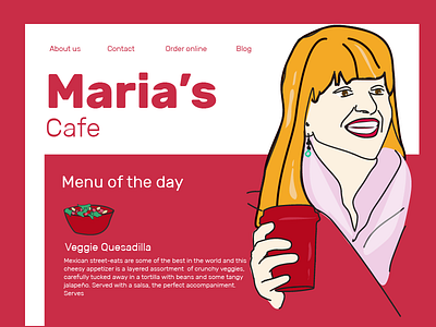 Maria's Cafe cafe illustration landing page ui ux website