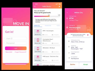 Move In appdesign mobile app ui ui ux ux