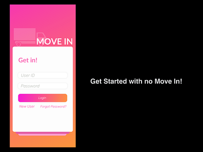 Move In login page mobile app uiuxdesign