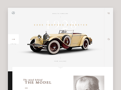 Mercedes Benz_Heritage Website mercedes benz model profile old merc product concept ui ux website