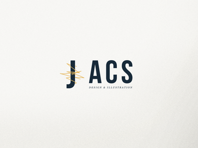 J ACS _ Logo Development blue brand identity branding ci creative studio design studio gold logo logo design