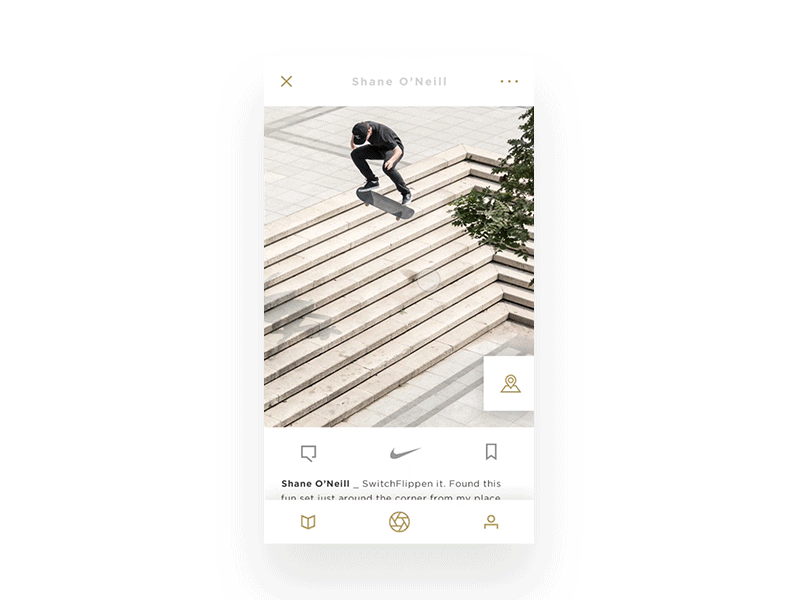 Nike SB - Streets of Gold app design native app nike nike sb skateboarding ui ux web