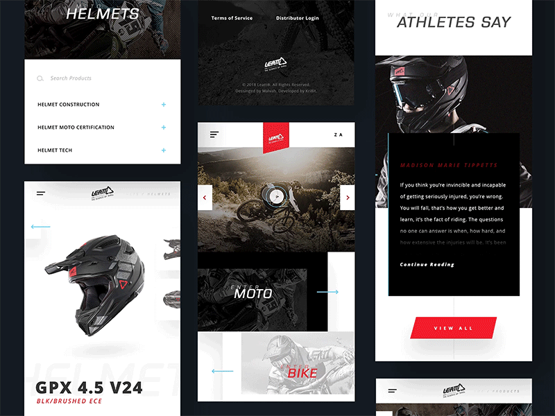 LEATT_Mobile bikes menu mobile motorbike product design ui ux design web website