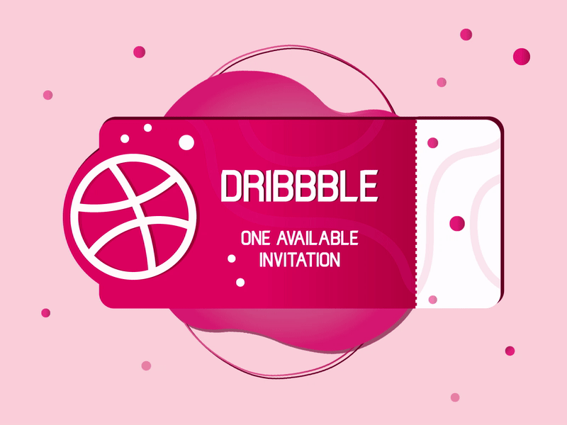 One Dribbble invite 2d animation after affects aftereffects animation basketball dribbble dribbble best shot dribbble invite dribbblers floating gif gif animation illustration invitation invites motion motion design motiongraphics rotate shots