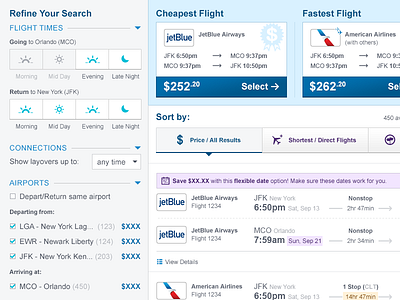 Flight Search Concept flight search search results toggle travel ui