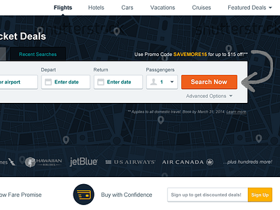 OneTravel Redesign form search travel ui web widget