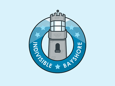 Indivisible Logo illustration light house lighthouse logo political round logo stars