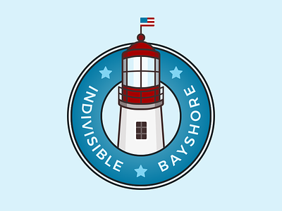 Indivisible Logo - Final Cut illustration light house lighthouse logo political round logo stars