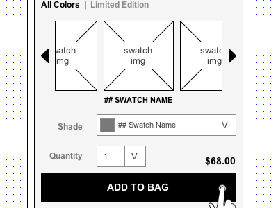 mCommerce - Wireframing Swatches axure ecommerce mcommerce mobile web options swatch swatches wireframe