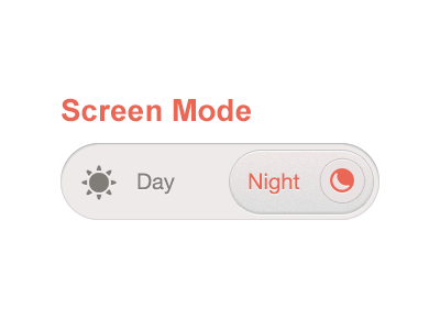 Day n' Night ereader form moon orange slider sun tablet ui