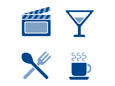 I Made Some Icons coffee dinner drinks fireworks icons martini minimal monochrome movies