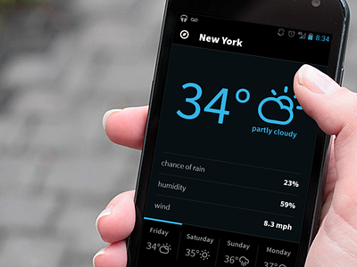 Android Weather App android climicons concept flat holo minimal weather