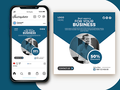 Corporate social media post template design