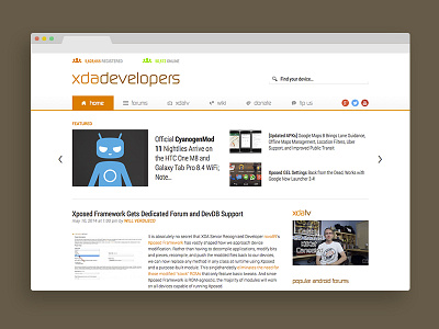 XDA Developers - Mockup developers mockup redesign sketch ui ux web website xda