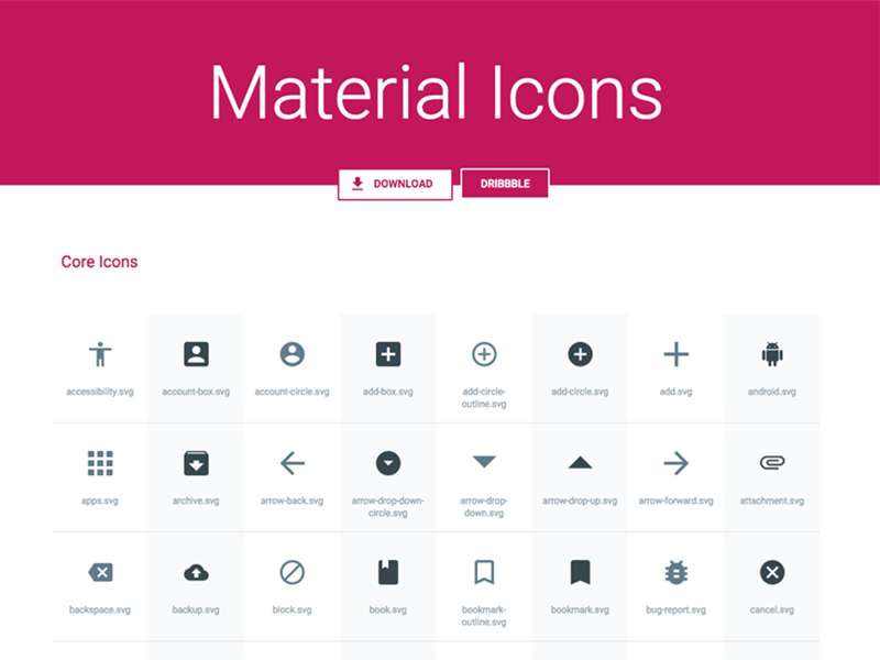 SVG, Sketch Material Icons Pack by Benjamin Schmidt on Dribbble