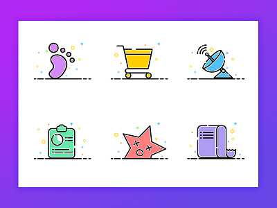 A group of icons color icon line ui