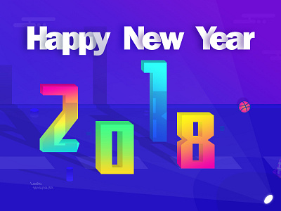 2018, happy New Year! colour graphical index ui
